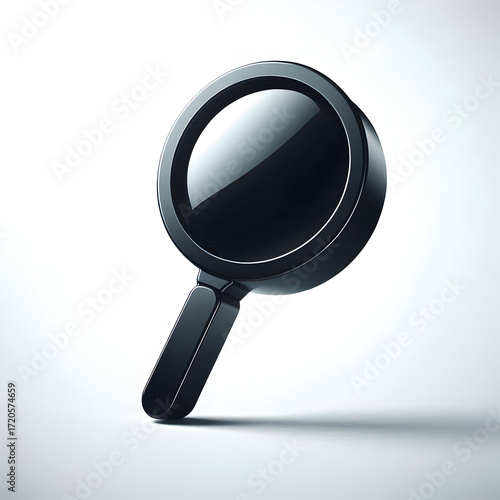 Vector magnifying glass illustration on white background showing optical tool for search and zoom