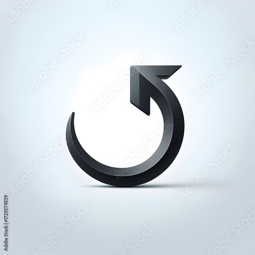 3D arrow and recycling symbol icon illustration vector design element