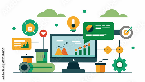 AIdriven farm analytics can identify potential equipment malfunctions and predict maintenance needs reducing downtime and costly repairs.. Vector illustration