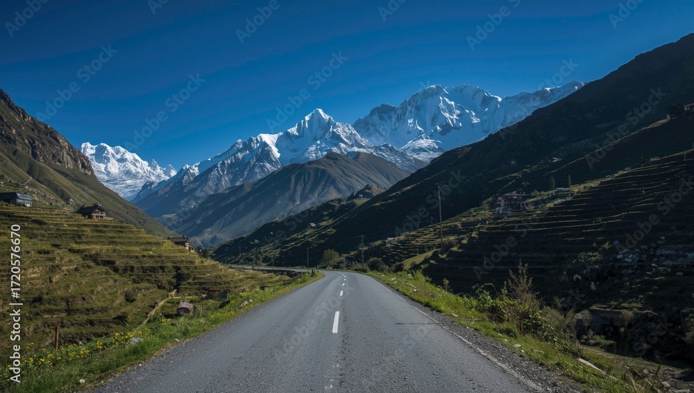 Naklejka premium road in mountains