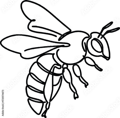 Bee Minimalist One Line Insect Illustration Clean bee line art in minimalist style. Perfect for nature projects, eco branding, pollinator themes, and modern design