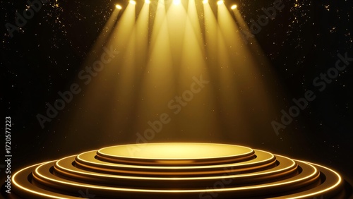 Stage under the golden spotlight