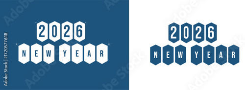 Celebrate the exciting advent of 2026 with this clean, modern block graphic, symbolizing hopeful new beginnings and bright annual transitions, ideal for festive greetings and future-focused content