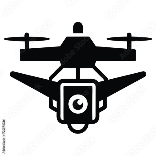 high speed chase drone camera vector icon