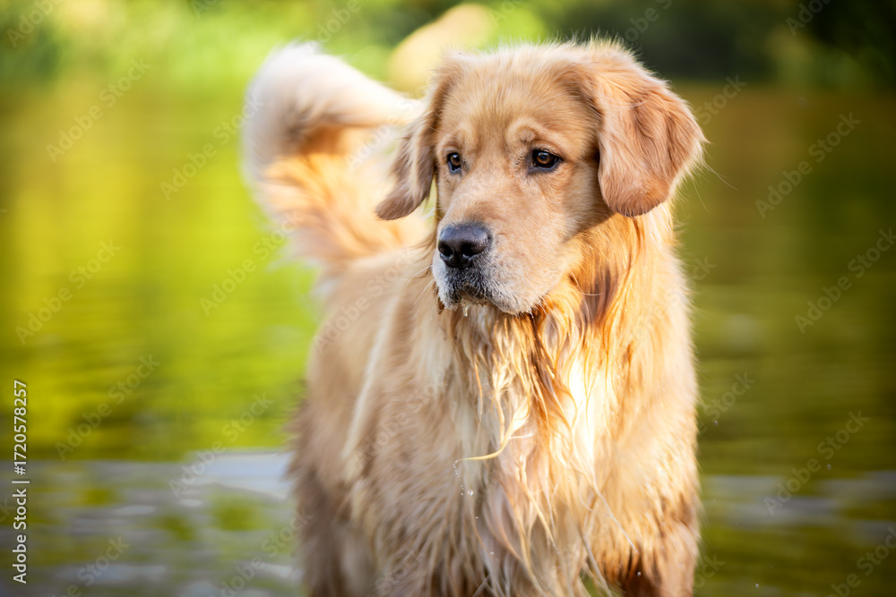 Obraz premium Portret psa rasy golden retriever