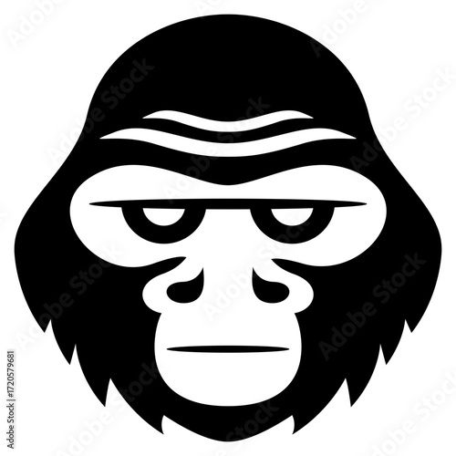 Silverback gorilla cartoon clipart. Great ape gorilla vector illustration in flat style. Hand-drawn wild animal concept