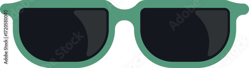 green frame sunglasses cartoon element