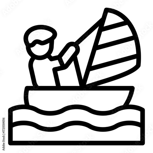 sailing sports icon line