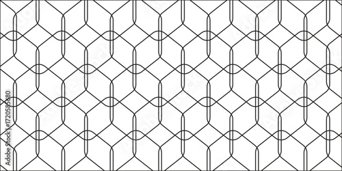 The geometric pattern by rhombuses. Seamless vector background. Black and white texture