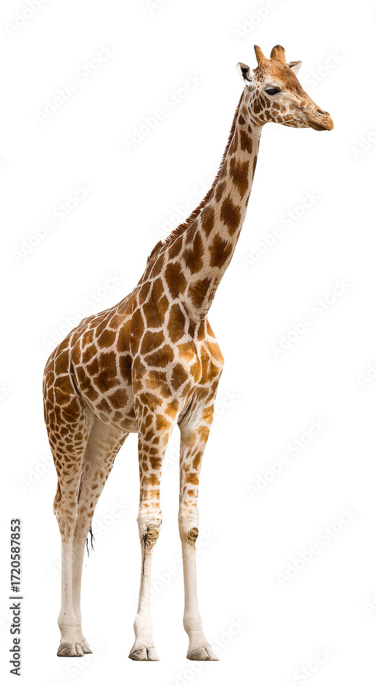 Naklejka premium giraffe isolated on white background