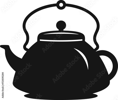 Big Doodle Style Camping Kettle Silhouette Vector