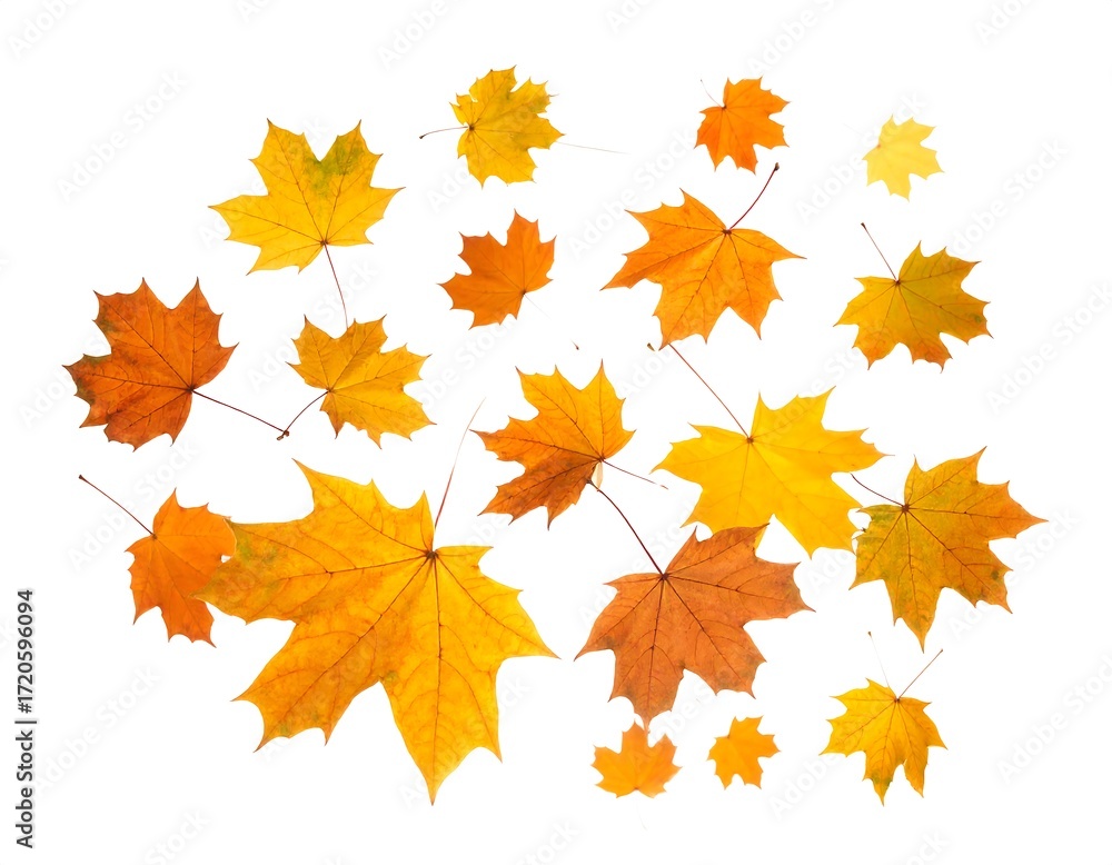 Fototapeta premium Autumn leaves in a circle