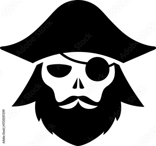 Classic Pirate Printable Mask Silhouette Vector Illustration