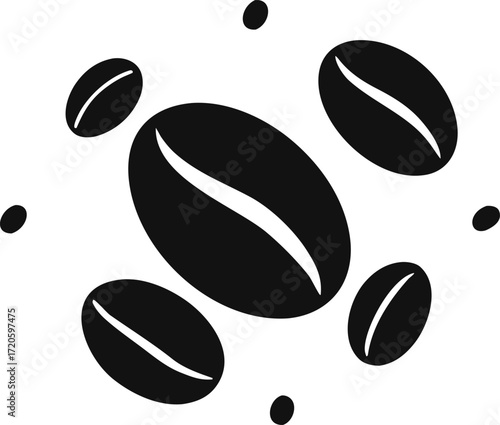 Coffee Beans Collection Doodle Silhouette Vector