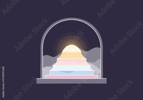 Ascending to Light Stairway to Heaven Illustration