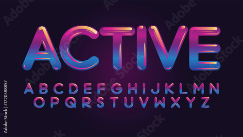 modern colorful rounded neon liquid typography