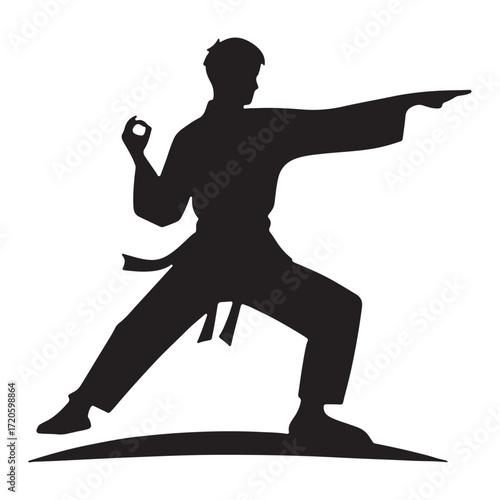 vector " Kung fu " illustration vector Design white background