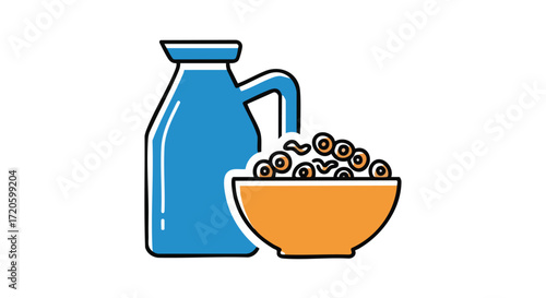 Breakfast Cereal with Milk Healthy Start to the Day