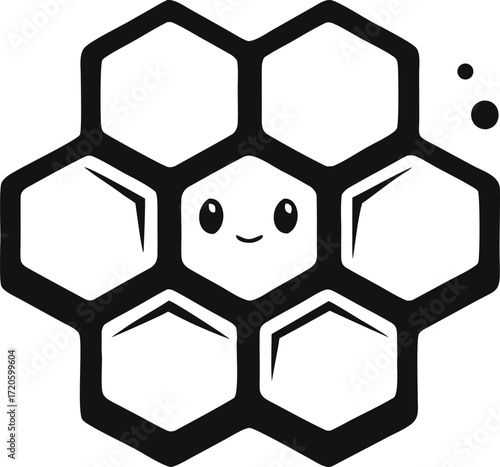Cute Honeycomb Pattern Doodle Vector Minimalist