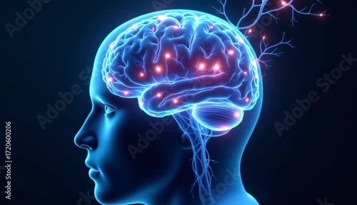 Viewing a Digital Brain with Neural Connections in a Scientific Animation