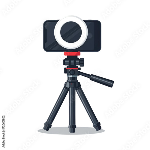 digital camera on tripod