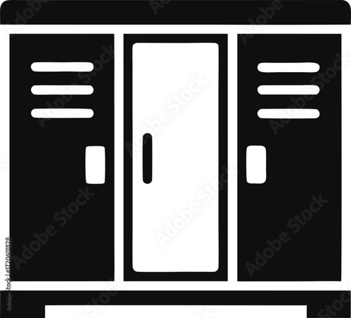 Flat Design Locker Silhouette Vector Illustration