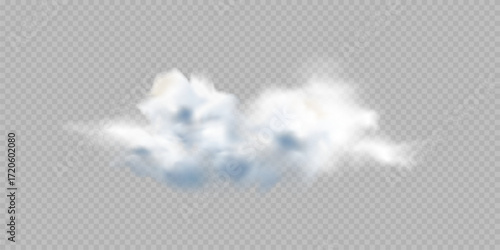 Fog or smoke isolated transparent special effect. White vector cloudiness, mist or smog background. Vector illustration