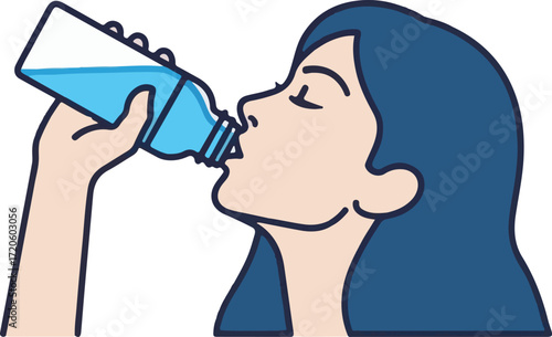 Woman Drinking Water from a Bottle
