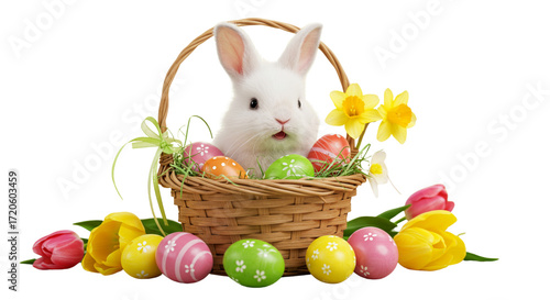 easter bunny and easter eggs