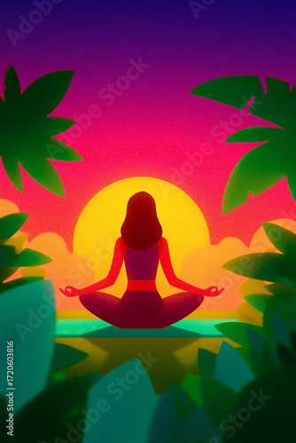 Wallpaper Mural Mindfulness practice by a woman on a yoga mat before work in a serene environment near a window Torontodigital.ca