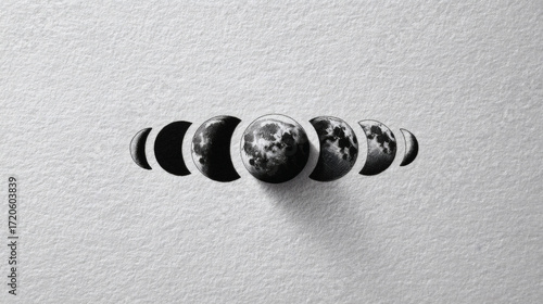 Black and White Image of Spherical Magnets in a Row