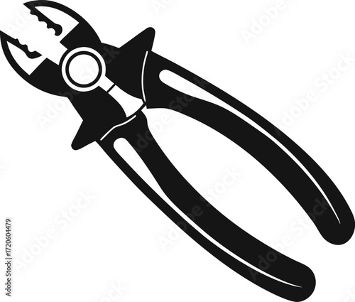 Hand Drawn Pliers Doodle Silhouette Vector Illustration