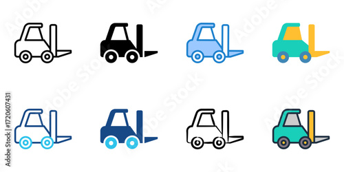 Forklift icon set multiple style collection 
