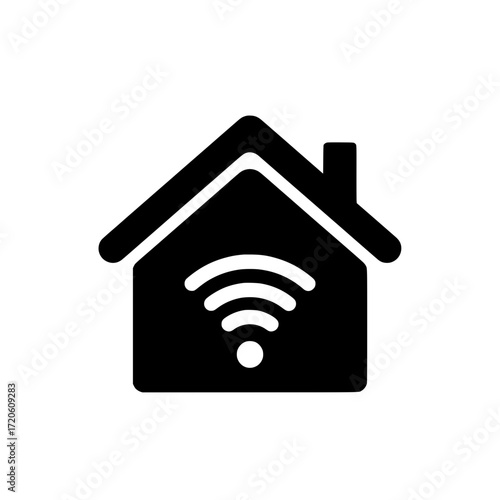 Smart Home or Home Wi-Fi Silhouette Icon