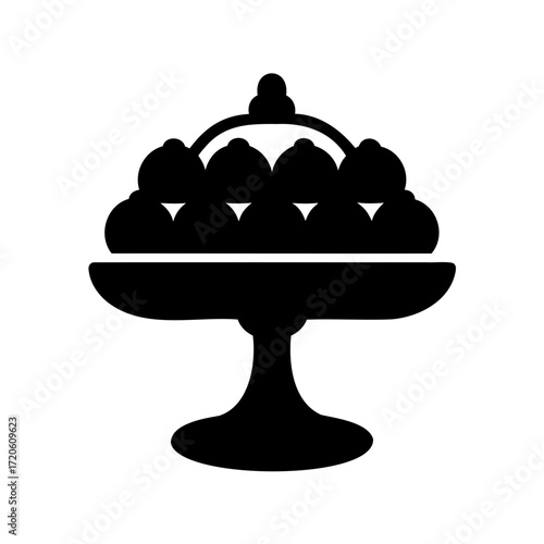 Elegant fruit bowl with cover, showcasing a generous display of delicious items