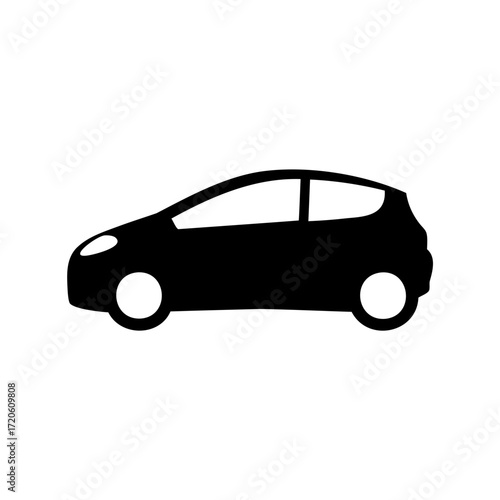 Silhouette of a modern compact hatchback car viewed from the side