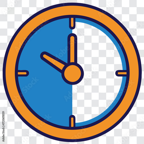 Half Past The Hour Modern Clock Icon Time Management Concept