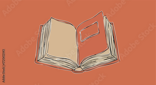 Open Book Illustration Storybook Novel Reading Knowledge Education