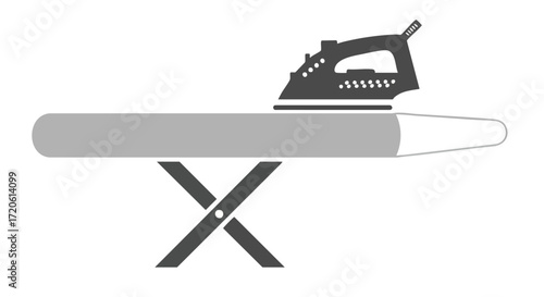 Ironing Board with Iron Icon Home Laundry and Household Chores Concept
