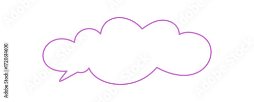 Organic hand drawn speech bubble outline with soft cloud form. Conversation icon and chat textbox give space for a message or talk. Modern outline style for speech and communication use.