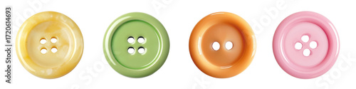 PNG Colorful buttons for crafts, element set on transparent background
