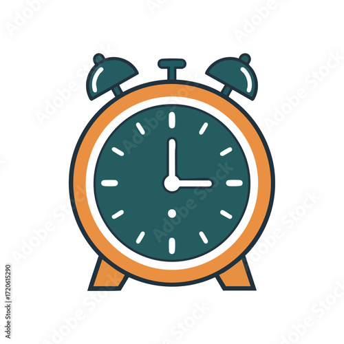Classic Orange Alarm Clock Icon Time Management Morning Routine Concept