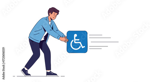 Accessibility Disability Inclusivity Wheelchair Icon Vector Illustration