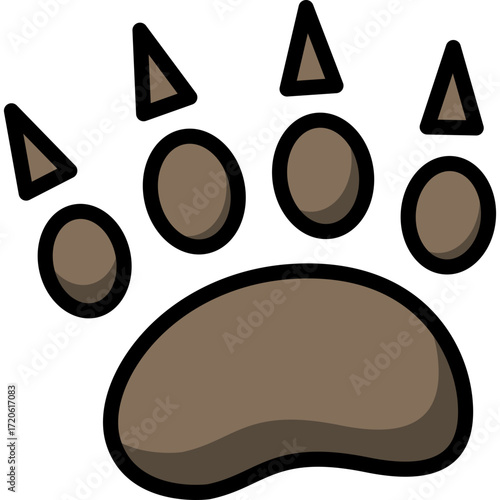 Pet paw editable stroke icon. footprints Pet paw, Heart with pet paw, print dog cat icon, vector illustration