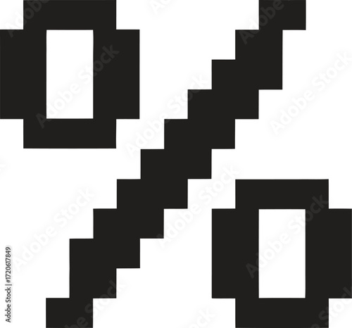 Pixelated percent symbol on white background