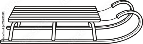 Classic wooden sled illustration for winter fun and nostalgia