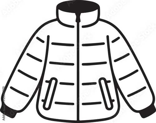 Hand drawn illustration of a puffy winter jacket