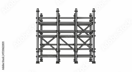 Scaffolding Structure Modular Metal Framework for Construction and Maintenance