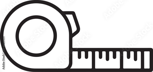 Simple outline icon of a measuring tape tool