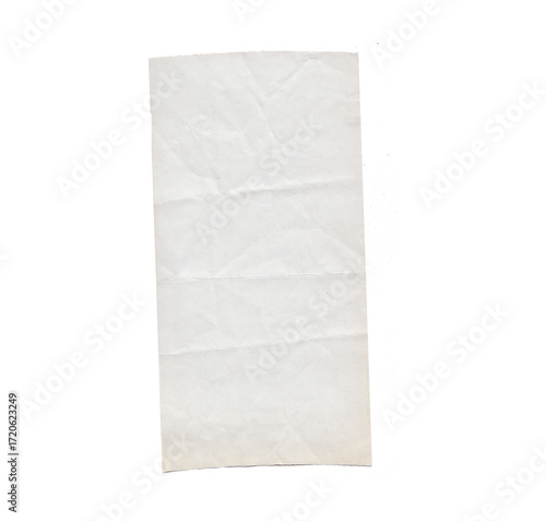 Authentic Vintage Wrinkled Receipt Paper Scan, Real Ephemera Clipart